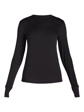 Avia Women’s Long Sleeve Outdoor Tee – Black, Size Small (4-6), Lightweight Acti